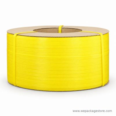 สายรัด PP สีเหลือง 12mm x 0.6mm 3000m เม็ดใหม่ 100% | เครื่องรัดอัตโนมัติ