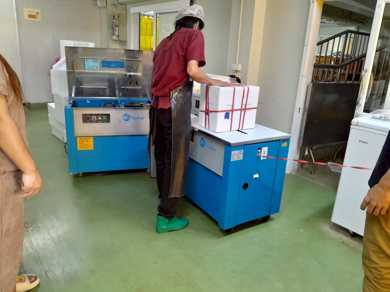 จัดส่งเครื่องรัดกล่อง รุ่น WE-801H บริษัทจำหน่าย และส่งออกผักผลไม้ ตลาดไท