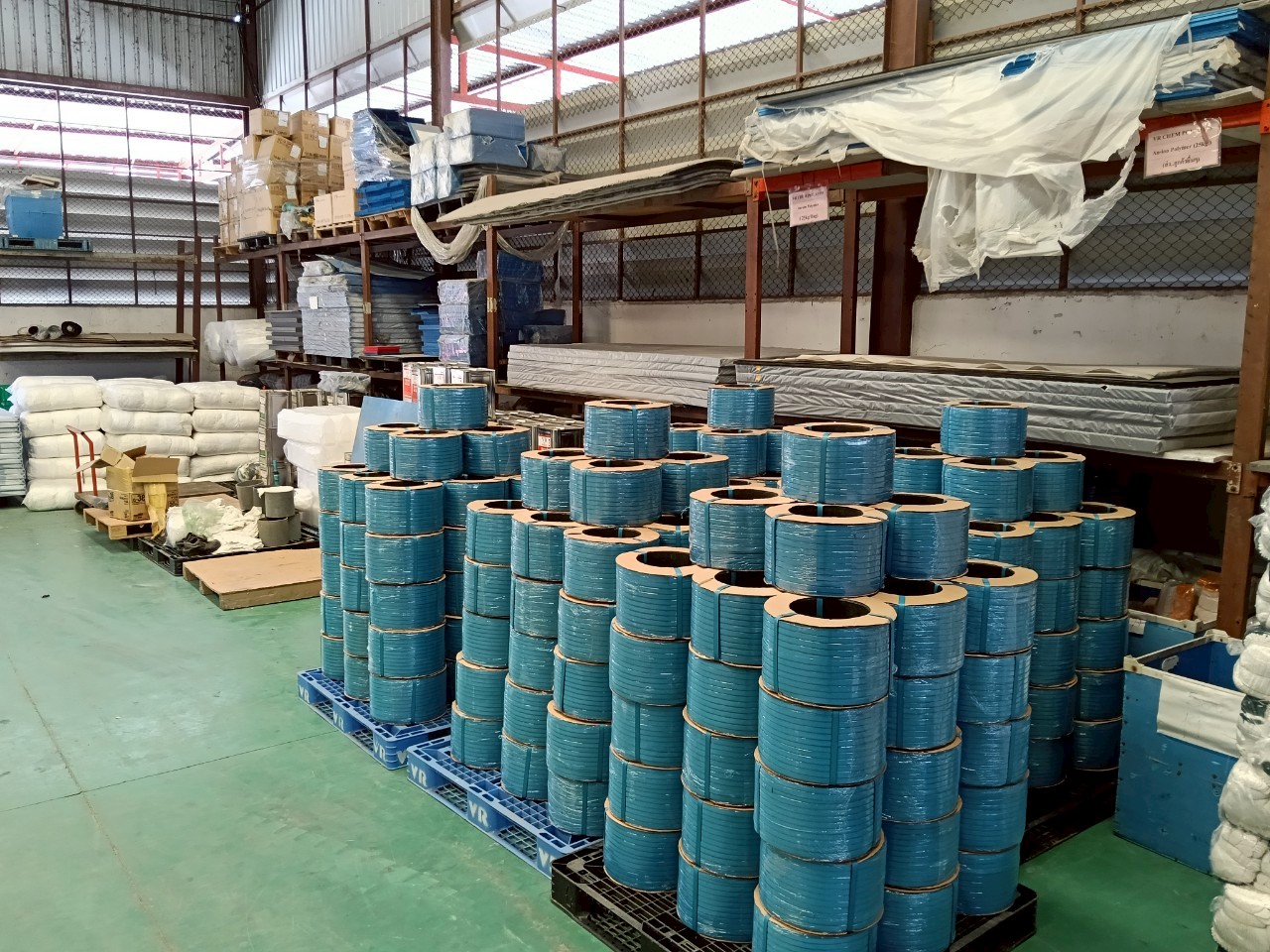 สายรัดพลาสติก PP สีฟ้า ขนาด 15mm.