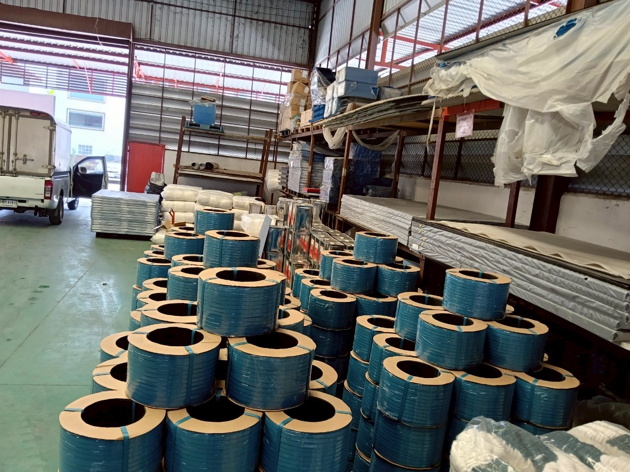 สายรัดพลาสติก PP สีฟ้า ขนาด 15mm.